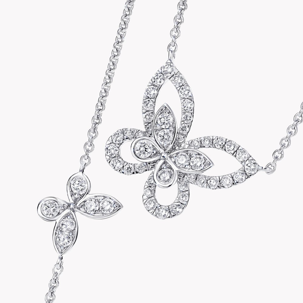 Multi Butterfly Silhouette Diamond Pendant